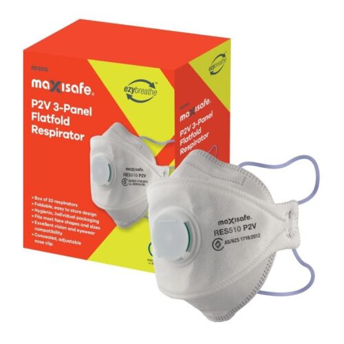 Maxisafe P2 Valved 3 Panel Flat Fold Respirator