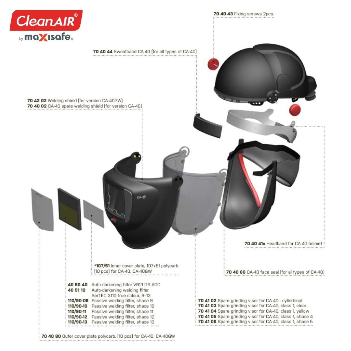 CleanAir Helmet CA-40G with Clear flip up Cylindrical Visor - Image 4