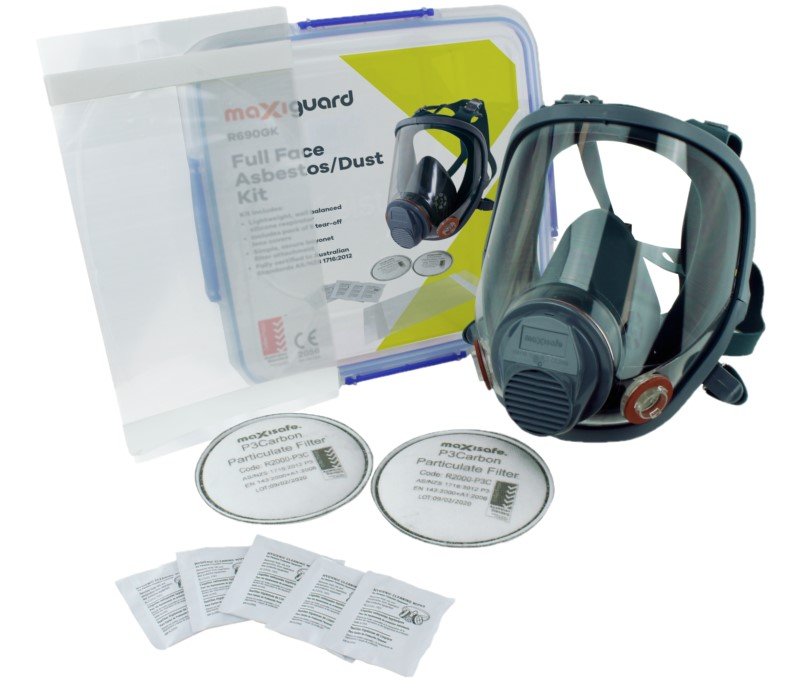 MaxiGuard Full Face Respirator Asbestos/Dust Kit-MED