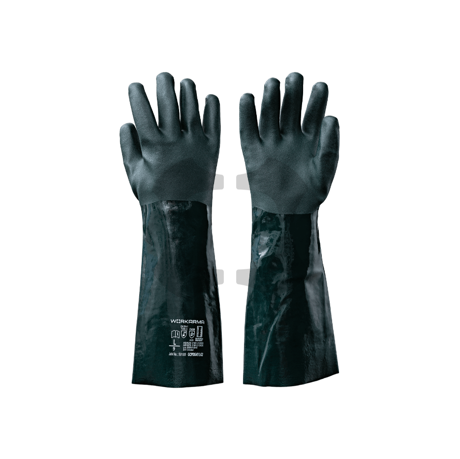 CHEMICAL GLOVE PVC DOUBLE DIP 45CM L