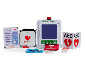 CR2 ESSENTIAL DEFIBRILLATOR WITH CABINET - FULL AUTO - BUNDLE 1